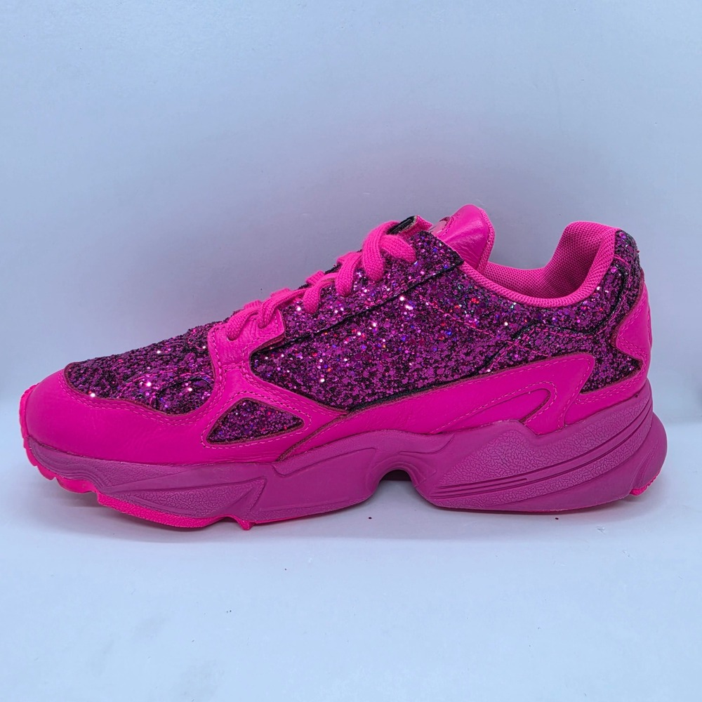 Adidas Originals Women's Falcon Out Loud "Shock Pink Glitter" BD8077 Size 8 - Picture 9 of 11